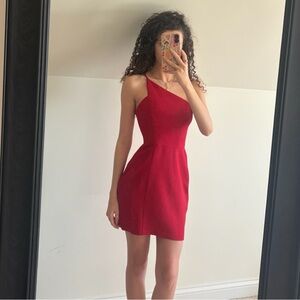 Elegant Red One-Shoulder Dress